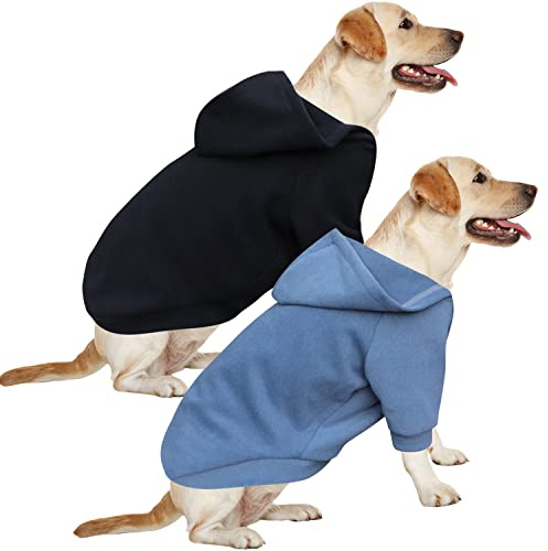 HuaLiSiJi Chien Grande Pull Chien, Taille Grande, Tissu Doux et Léger, Elastique Facile à Porter, Couleurs Vive (4XL, Noir+Bleu Brume)