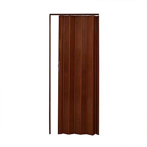 Panana Folding Door Effect PVC Internal Accordion Concertina Sliding Door Brown/Ivory/White/Yellow (12mm Thick, Brown)