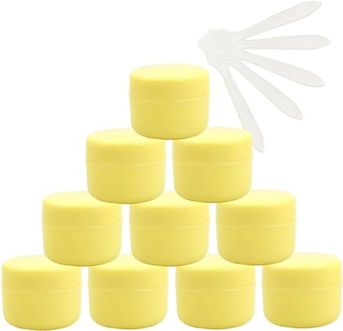 Leere Gläser mit Deckel, Kosmetikdose, B0CL9K7SRC12 PC Leere 50 ml rosa Kunststoff-Kosmetikgläser mit Schraubdeckel, 50 g kleiner Topf mit Inneneinsatz for kosmetischen Reise-Gel-Lippenbalsam + 5 x Sp