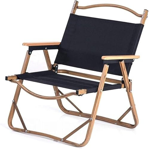 BUNIQ Campingstuhl, tragbar, for den Außenbereich, Aluminium, Holz, Klappstuhl, Sportstuhl, Strandstuhl, Regiestuhl