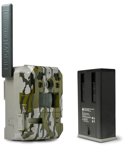 Moultrie Mobile Edge Pro Caméra de Chasse cellulaire avec Batterie Lithium-ION Rechargeable – Connexion Automatique, Couverture Nationale, Audio vidéo HD 1080p, portée de détection de 30,5 m,