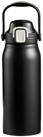 Premium Thermosflasche 2l Trinkflasche | Thermoskanne 2 Liter | Isolierflasche aus Edelstahl (Schwarz)