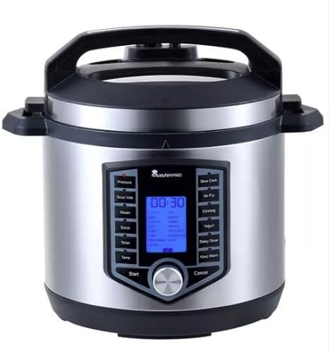 12 in 1 Stainless Steel Multi-Cooker Pro 6L with Air Frying Cunction 1500W