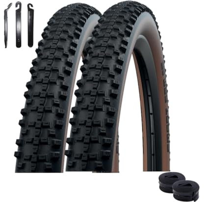 2 x Faltreifen Schwalbe Smart Sam Performance Line DD 27 Schwarz/Bronze 65-584 (27.5X 2.60) + 2 x Schwalbe Schläuche AV21F inkl. Reifenheber