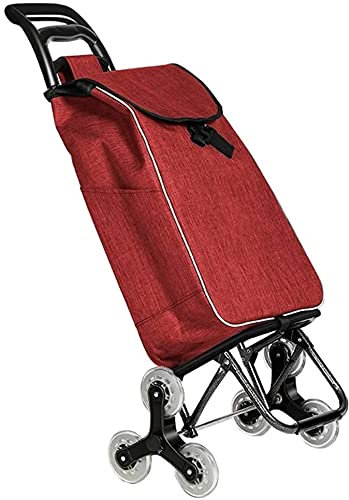 Einkaufswagen, zusammenklappbarer Einkaufstrolley, Treppensteig-Einkaufswagen mit 6 Rädern, Einkaufswagen für wasserdichte, abnehmbare Markt-Aufbewahrungstasche