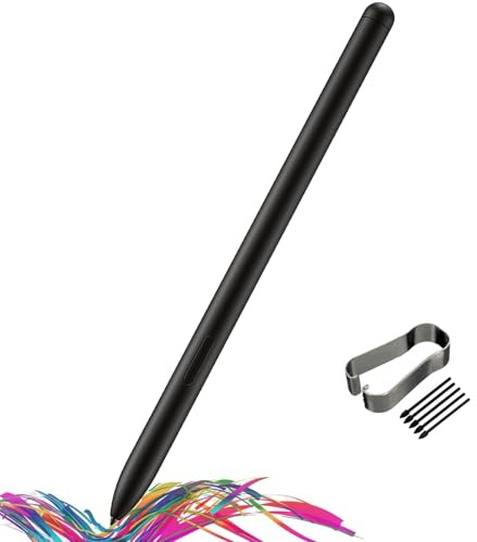 Eingabestift Ersatz für Samsung Galaxy Tab S10 Ultra S Pen, Stift für Galaxy Tab S10, Tab S10 Plus, Tab S10 Ultra, Tab S10 Lite mit Spitzen/Federn (ohneBluetooth), Schwarz