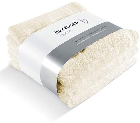 herzbach home Handtücher Pura Seiftuch 30x30 cm 3er Set 100% Baumwolle