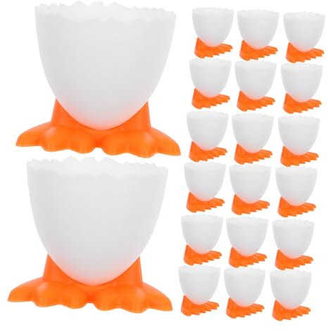 OKUMEYR 20 Soportes Para Huevos De Dibujos Animados Vasos De Plástico Para Huevos Duros Taza Para Servir Soporte Estable Para Desayuno Hogar y Restaurante