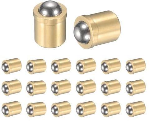 sourcing map 20 stantuffi a sfera in acciaio inossidabile 304, diametro 6 mm. Chiusura a sfera liscia a spinta a molla, posizionamento di precisione, forza terminale 70N, per dispositivi meccanici,