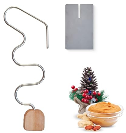 Peanut Butter Stirrer, Natural Nut Butter Mixer, Reliable Handle, Steel Scraper Multi-Size: Fits 16-80 oz Jars