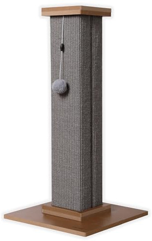 ULTRALAX Heavy Duty Cat Scratching Post, Large Vertical Roman Column with Durable, Cat Scratching Post, Wear-Resistant gisal for Endless Scratching Enioyment (Grey, Square Column)