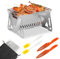 Grill Klein - Klappgrill - Camping Grill, BBQ, 21×16×13cm für 1-2 Personen, Edelstahl, einfach auf- und abbauen, mit Tragetasche, Bürste und Messer, perfekt für Camping, Garten, und Outdoor-Picknick