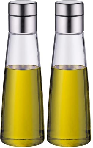 WMF De Luxe Essig-/ Ölspender 500ml, Essig und Öldosierer, Cromargan Edelstahl poliert, Glas, spülmaschinengeeignet (Packung mit 2)