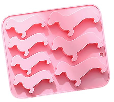 CIYODO Moule à Gâteau Silicone Forme Chien Teckel 7 Cavités, Flexible et Facile à Nettoyer, Cuisson de Pains et Desserts Mignons