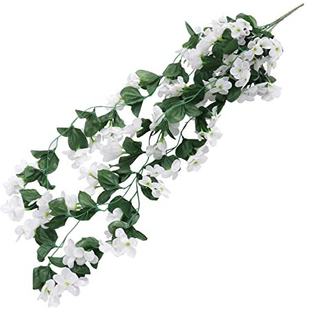 HOLIDYOYO Flores Artificiales de Violeta Colgantes Decoración de Hogar y Bodas y Verde Plantas