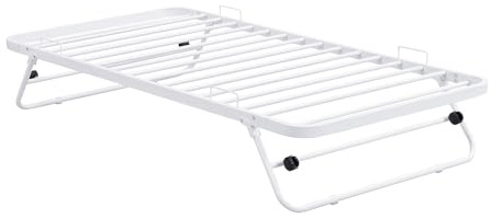 Vente-unique-Letto rete supplementare pieghevole 90 x 190 cm in Metallo Bianco - ADONIS