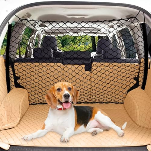 WWZS Dog Car Barrier for Dacia Duster III 2024 2025, Pet Barriers Net Pet Safety Car Divider Back Seat Barrier Net Pet Restraint Net Screen Barricade