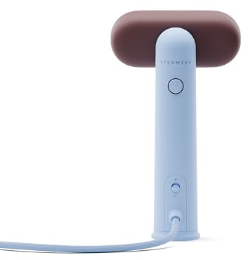 Steamery Travel Steamer Cirrus Lite, 1200W, Steam Output 16g/min, Heat-up 18 Seconds, Portable & Packable, Rotating Steam Head, Scandinavian Design, UK 3-pin plug (Type G), Sky and Terra