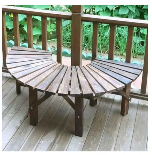 BZJPRFC Banco De Árbol Envolvente, Asiento Semicircular For Exteriores, Taburete De Jardín De Madera, con Listones De Madera Maciza, Forma Extensible, For Patios