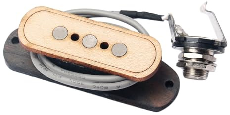 LAPYAPPE Saitiger Cigar Box Gitarren Tonabnehmer aus Ahornholz Leichter Magnet soundhole Pickup Langlebiger Ersatz für Westerngitarren mit Gewachster Spulenschutzwicklung Modell