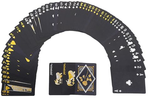 Juego de cartas de PVC chapado en oro de lujo, lavables, para noches de juego, juego de cartas coleccionables, tamaño estándar profesional