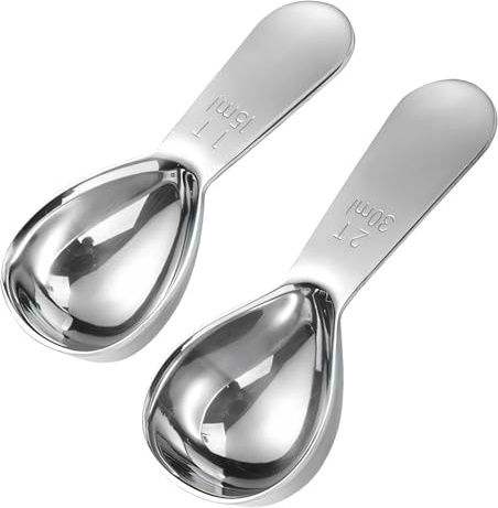 2Pcs Coffee Scoop Measuring Spoons 15ml/30ml, Tablespoon Measuring Spoon | Stainless Steel Tbsp Coffee Measuring Spoon, Table Spoon Scoop for Powder Tea Ground Sugar Flour