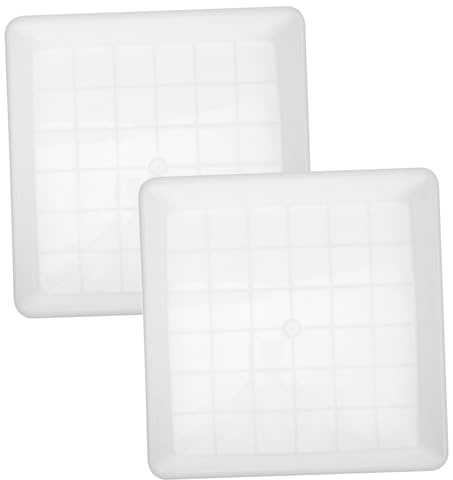MERRYHAPY 2 Pezzi Vassoio Quadrato per Pize in Plastica Bianca Sottovaso Raccoglitore d'Acqua per Fioriere Bordo Alto per Protezione Pavimenti