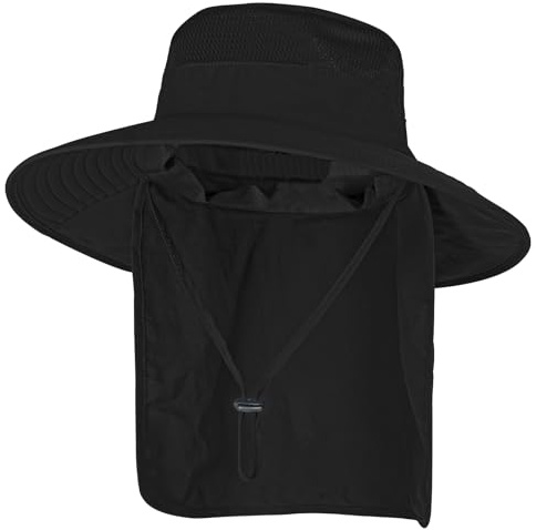 Rosoz Anglerhut Herren Safari Hut Wanderhut Damenranger Hut Herren Fischerhut UPF 50+ UV-Schutz mit Neck Flap