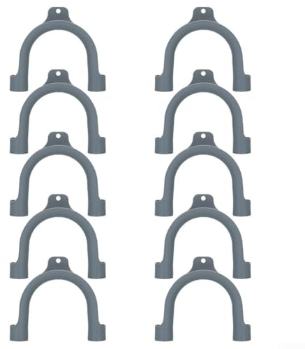 Vidonergy Drain Hose Clip U-Shaped Hook for Washing Machine & Dishwasher, PVC Bend Pipe with U-Frame, Grey Plastic Drain Outlet Hose Holder(10Pcs)