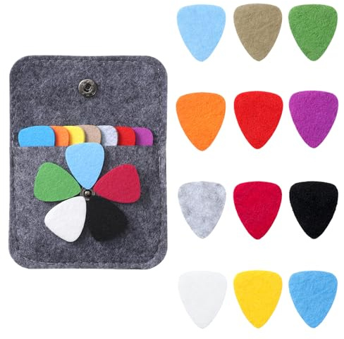 12 Stück Filz Plektrum Ukulele Picks Mit Halterhülle Filzplektren | Plektren Filz Für Gitarre Gitarren Zubehör Bass Mandoline Musikerbegeisterte