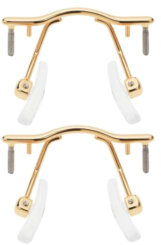 ECSiNG Lot de 2 Pont de Nez en Alliage Or pour Lunettes sans Monture Compatible avec Montures Optiques