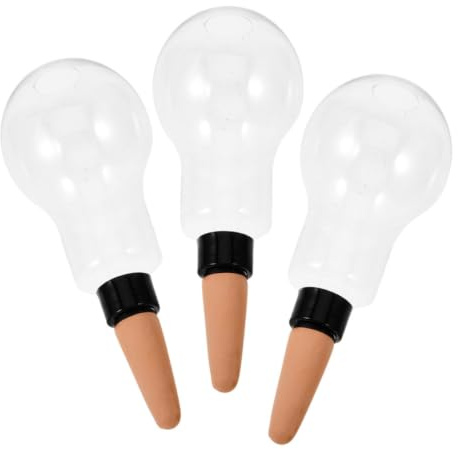 HAKIDZEL 3 Piezas Automático de Riego para Plantas Esfera de Riego Plástico y Cerámica para Suculentas y Plantas Uso Interior y Jardinería Doméstica de Liberación Lenta