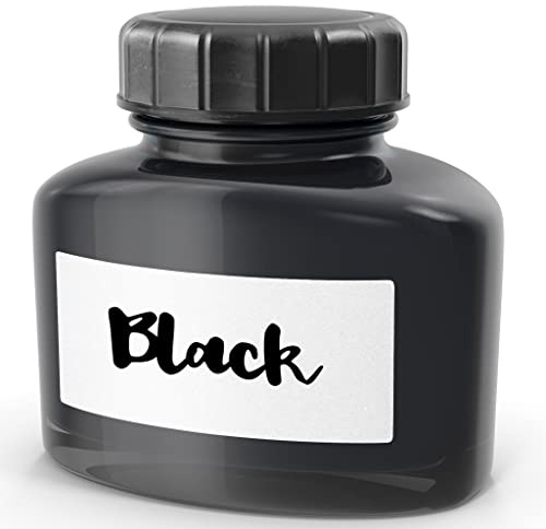 𝗪𝗔𝗦𝗛𝗔𝗕𝗟𝗘 Black Fountain Pen Ink Bottle, Caligraphy Ink Refill for Fountain Pens, Brush Pens, Oblique Pens, Quill & Various Pen Types