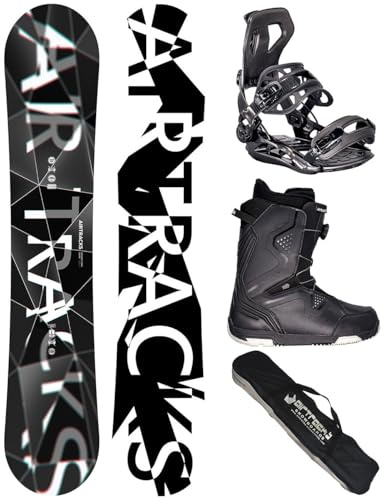 AIRTRACKS Snowboard Set (Paquete Completo) Tabla Refractions Game Extra Wide (Hombre) 161 - Fijaciones Master - Botas Strong ATOP 46 - SB Bolsa/Nuevo