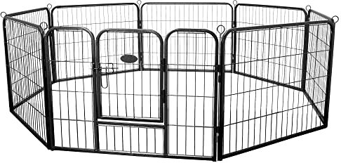 Zelsius Stahl Welpenauslauf Rocky für Haustier, faltbar | dunkelgrau | (B) 80 x (H) 60 cm | Trainingszaun, Gehege, Laufgitter für Hund, Welpen, Katze, Kaninchen