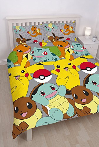 Housse de Couette avec imprimé Pokémon - Multicolore - pour lit Double.