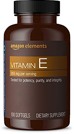 Amazon Elements Vitamin E, 400 IU, 100 Softgels, 100 days of supply (Packaging may vary)