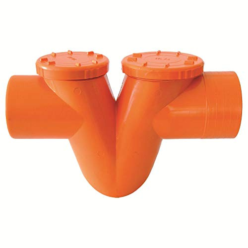 SIFONE ORIZZONTALE TIPO O-O SUPER TUBI RACCORDI PVC ARANCIO EDILIZIA D. 125 mm