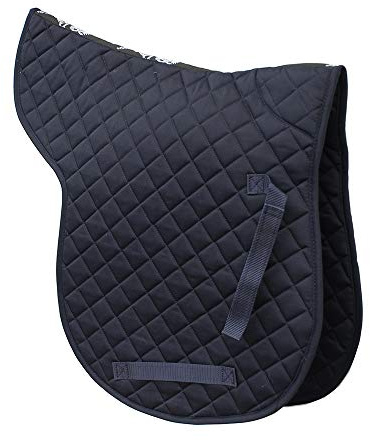 Rhinegold Tapis de Selle matelassé en Coton Bleu Marine