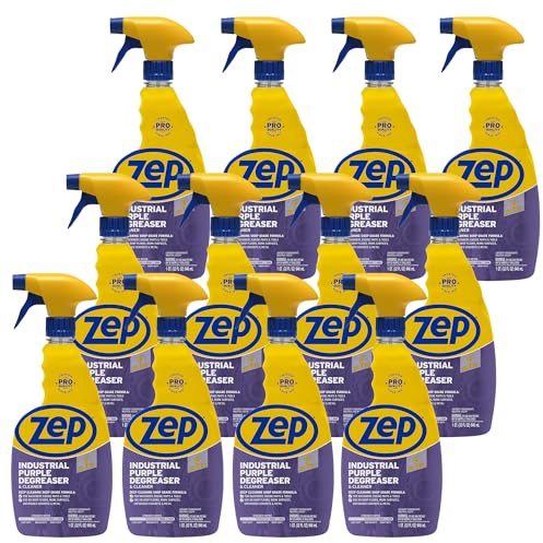 Zep Industrial Purple Cleaner and Degreaser Concentrate - 32 oz (Case of 12) R42310 - Powerful Deep Oil and Grease Cleaning Formula for Machinery, Engine Parts, Shop Floors, and Garages