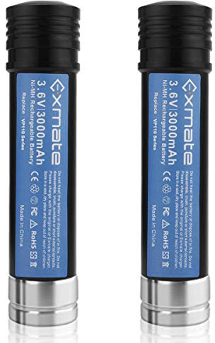 Exmate 2Pack 3.0Ah 3.6V Ni-MH Replacement Battery Compatible with Black & Decker Versapak VP100 VP100C VP105 VP105C VP110 VP110C VP130 VP143 VP142 VP7240