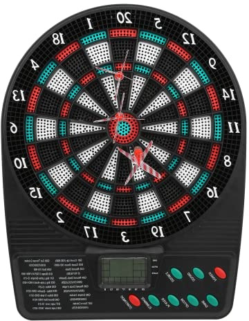 A sixx Tablero de Dardos de puntuación automática, Juego de Tablero de Dardos electrónico, Pantalla de puntuación LCD con Pilas para el hogar al Aire Libre((Electronic Target))