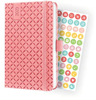 SIGEL J3110 Wochenkalender Jolie 2023 - ca. A6 - rose - Hardcover - Gummiband, Stiftschlaufe, Einstecktasche - 174 Seiten - FSC-zertifiziert - Terminplaner