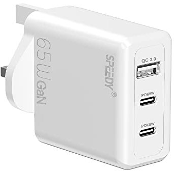 65W Charger Plug For Motorola Moto Edge 60 Neo Pro Fusion/Edge 50 Neo Pro Fusion/Edge 40 Neo Pro/Edge 30 Neo Fusion Pro Dual PD GaN Wall Charger with USB A USB C Warp Dash Fast Charging USB Adapter