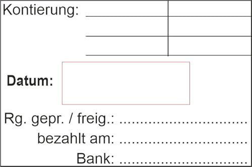 Konteringsstämpel – med trodat printy datumstämpel 4727 – Custom – 60 x 40 mm, kontor, bokningsstämpel, företagsstämpel