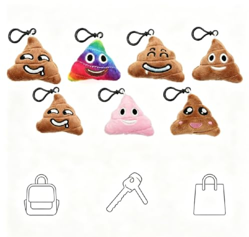 PLATEYTR 5 cm Emoji Schlüsselanhänger Set mit 24 Stück Anhängern, Universal Taschen- und Schlüsselbunddekoration, Mitbringsel für Erwachsene, Büro- & Alltagsaccessoire