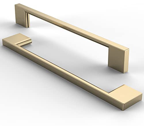 FURNIWARE 10 Pack Cabinet Pull,Brass Cabinet Handles,Hardware Drawer Pulls,Solid Aluminum Kitchen Cabinet Door Handles Pull-160mm(6.3 Inch) Hole Center