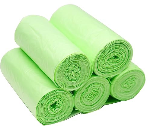 ZHEZHE 120 Pezzi Sacchetti della Spazzatura da 6 L/1.2 Galloni, Piccoli Sacchetti per Rifiuti Alimentari, Resistenti e Degradabili