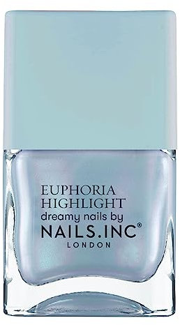 Nails Inc Euphoria Highlight, Must Be Magic, Blue Shimmer, No Chip, Long Lasting, Quick Dry, Air Dry, Professional Manicures & Pedicures, Fingernails & Toenails, Vegan Nail Polish, 14 ML