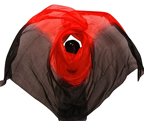 Bauchtanz Schleier Echte Seidenschleier Maßgeschneiderte handgefertigte gefärbte Schalschalschleier Tanzbühnenrequisiten Bauchtanzzubehör Bauchtanz-Kostüm ( Color : Color 8-YE , Size : XXL- 400X114cm